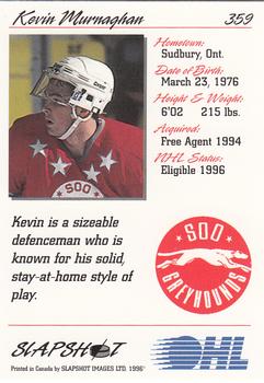 1995-96 Slapshot OHL #359 Kevin Murnaghan Back