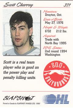 1995-96 Slapshot OHL #371 Scott Cherrey Back