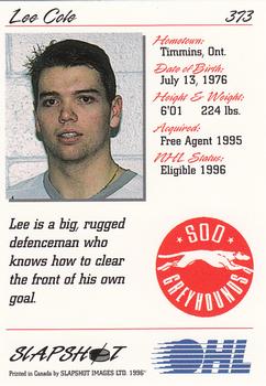 1995-96 Slapshot OHL #373 Lee Cole Back