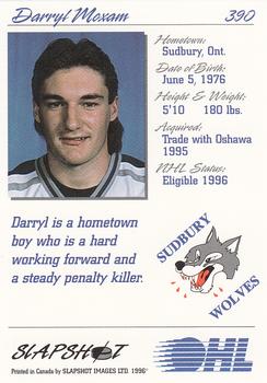 1995-96 Slapshot OHL #390 Darryl Moxam Back
