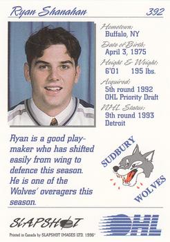 1995-96 Slapshot OHL #392 Ryan Shanahan Back