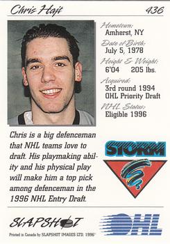 1995-96 Slapshot OHL #436 Chris Hajt Back