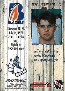 1995-96 Slapshot Memorial Cup #11 Jeff Ainsworth Back