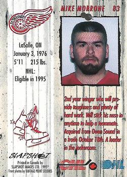 Mike Morrone Hockey Card 1995-96 Slapshot 65 Mike Morrone base CI 