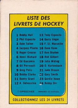 1971-72 O-Pee-Chee - Booklets French #9 Greg Polis Back
