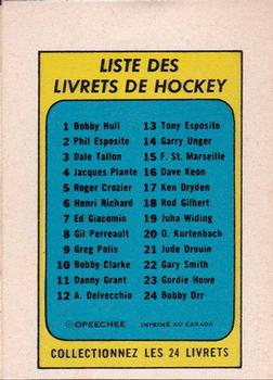 1971-72 O-Pee-Chee - Booklets French #17 Ken Dryden Back