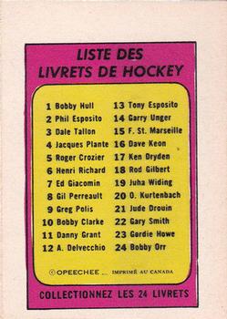 1971-72 O-Pee-Chee - Booklets French #18 Rod Gilbert Back