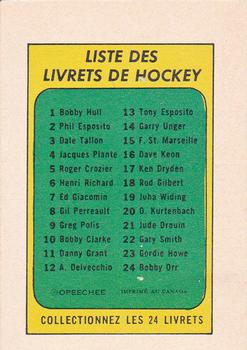 1971-72 O-Pee-Chee - Booklets French #21 Jude Drouin Back