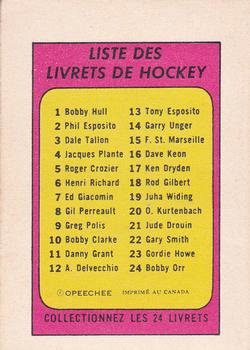 1971-72 O-Pee-Chee - Booklets French #23 Gordie Howe Back