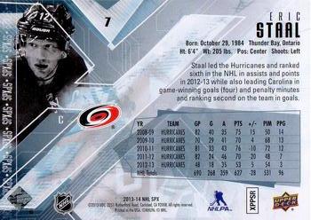 2013-14 SPx #7 Eric Staal Back