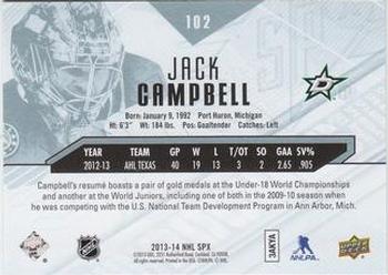 2013-14 SPx #102 Jack Campbell Back