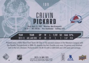 2013-14 SPx #109 Calvin Pickard Back