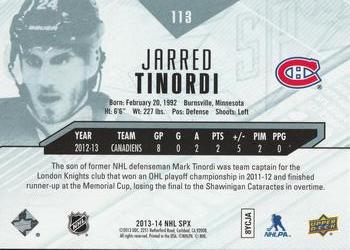 2013-14 SPx #113 Jarred Tinordi Back