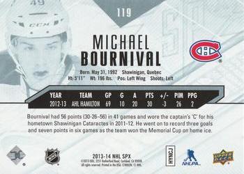 2013-14 SPx #119 Michael Bournival Back