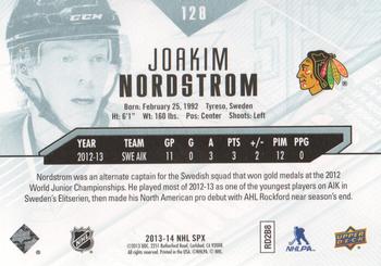 2013-14 SPx #128 Joakim Nordstrom Back