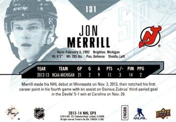 2013-14 SPx #131 Jon Merrill Back
