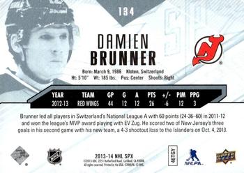 2013-14 SPx #134 Damien Brunner Back