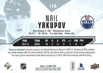 2013-14 SPx #148 Nail Yakupov Back