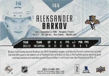 2013-14 SPx #155 Aleksander Barkov Back