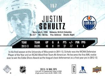 2013-14 SPx #157 Justin Schultz Back