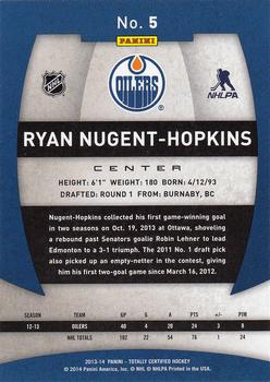 2013-14 Panini Totally Certified #5 Ryan Nugent-Hopkins Back