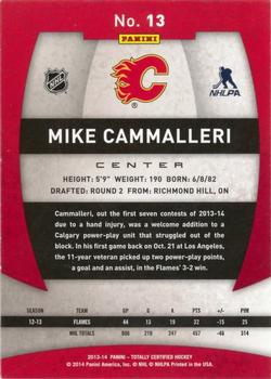2013-14 Panini Totally Certified #13 Mike Cammalleri Back