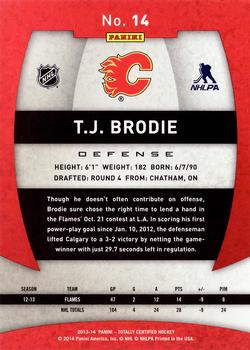 2013-14 Panini Totally Certified #14 T.J. Brodie Back