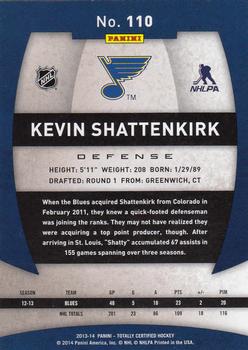 2013-14 Panini Totally Certified #110 Kevin Shattenkirk Back