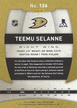 2013-14 Panini Totally Certified #126 Teemu Selanne Back