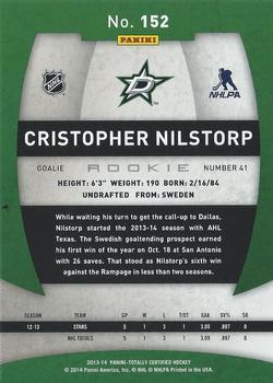 2013-14 Panini Totally Certified #152 Cristopher Nilstorp Back