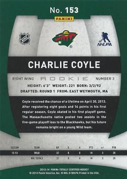 2013-14 Panini Totally Certified #153 Charlie Coyle Back