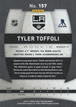 2013-14 Panini Totally Certified #157 Tyler Toffoli Back