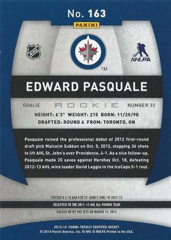 2013-14 Panini Totally Certified #163 Edward Pasquale Back