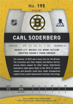 2013-14 Panini Totally Certified #195 Carl Soderberg Back