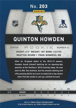 2013-14 Panini Totally Certified #203 Quinton Howden Back