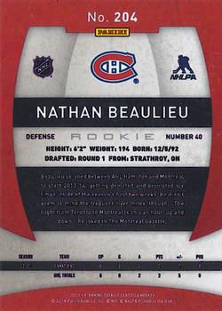 2013-14 Panini Totally Certified #204 Nathan Beaulieu Back
