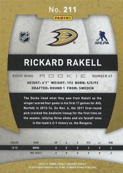 2013-14 Panini Totally Certified #211 Rickard Rakell Back