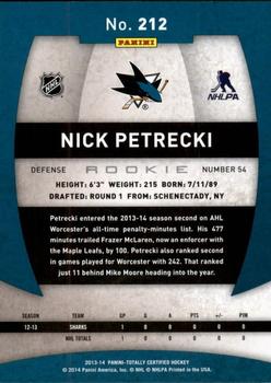 2013-14 Panini Totally Certified #212 Nick Petrecki Back