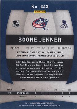 2013-14 Panini Totally Certified #243 Boone Jenner Back