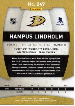 2013-14 Panini Totally Certified #247 Hampus Lindholm Back