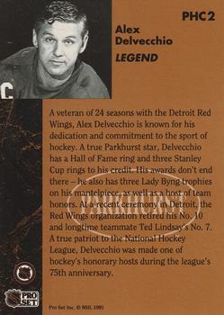 1991-92 Parkhurst - Collectibles #PHC2 Alex Delvecchio Back