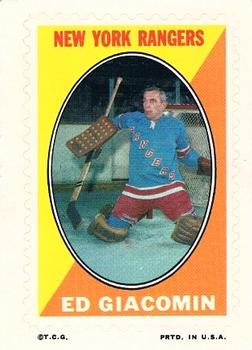 1970-71 Topps - Sticker Stamps #NNO Ed Giacomin Front