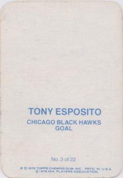 1976-77 Topps - Glossy Inserts #3 Tony Esposito Back