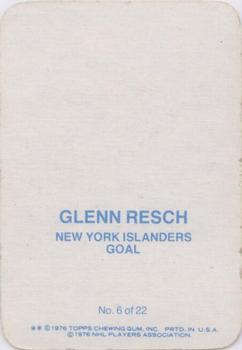 1976-77 Topps - Glossy Inserts #6 Glenn Resch Back