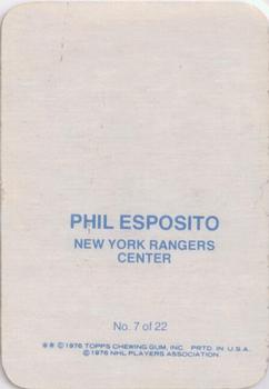 1976-77 Topps - Glossy Inserts #7 Phil Esposito Back