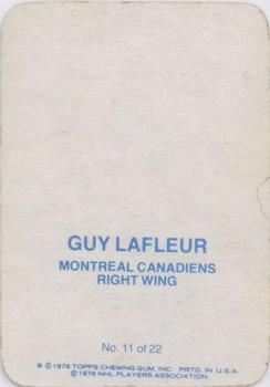 1976-77 Topps - Glossy Inserts #11 Guy Lafleur Back