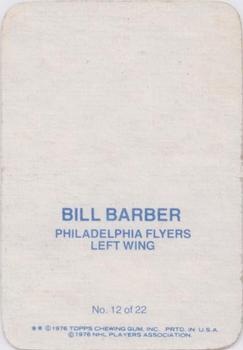 1976-77 Topps - Glossy Inserts #12 Bill Barber Back
