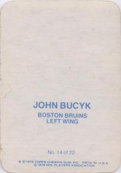 1976-77 Topps - Glossy Inserts #14 John Bucyk Back