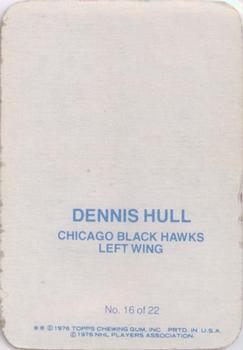 1976-77 Topps - Glossy Inserts #16 Dennis Hull Back