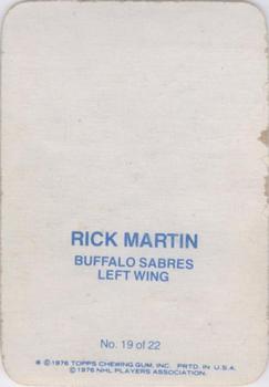 1976-77 Topps - Glossy Inserts #19 Rick Martin Back